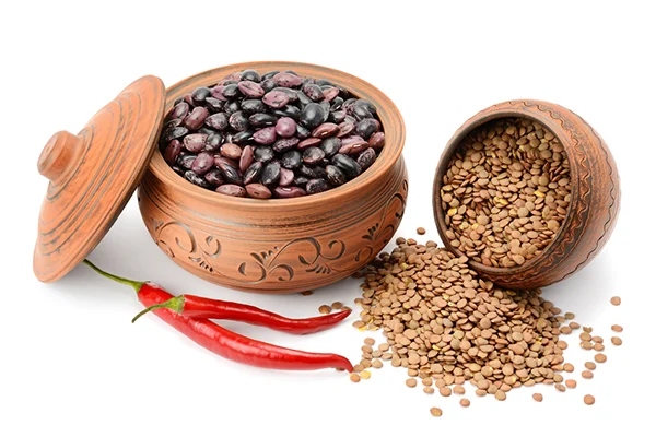 A bowl of cooked beans